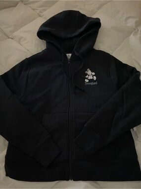 Disneyland Black sherpa lined Mickey Mouse Zip-Up Hoodie